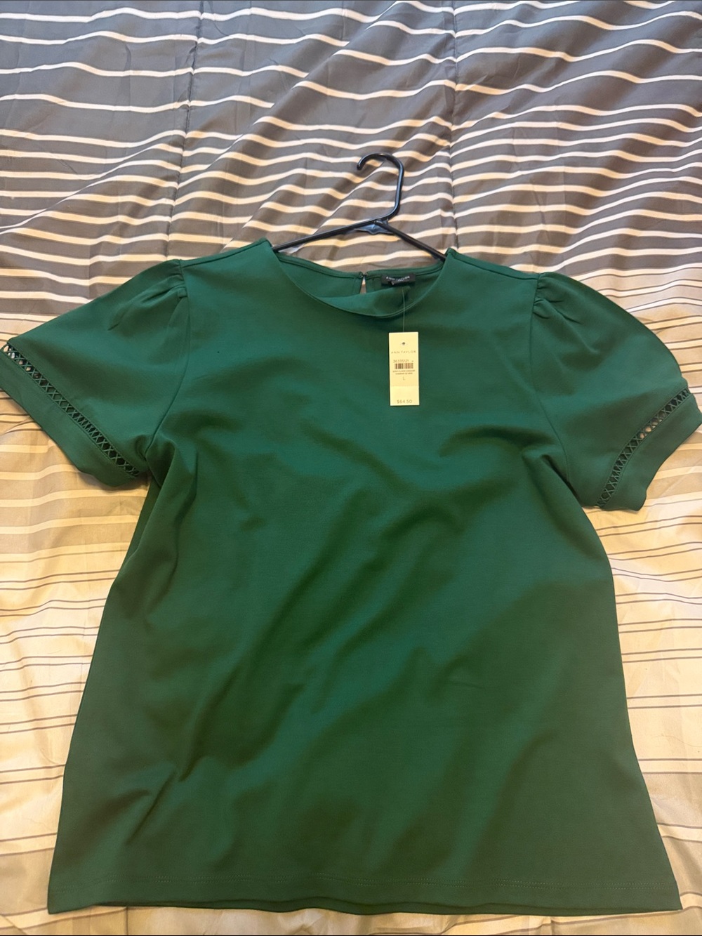 Ann Taylor Emerald Green Short Sleeve Blouse